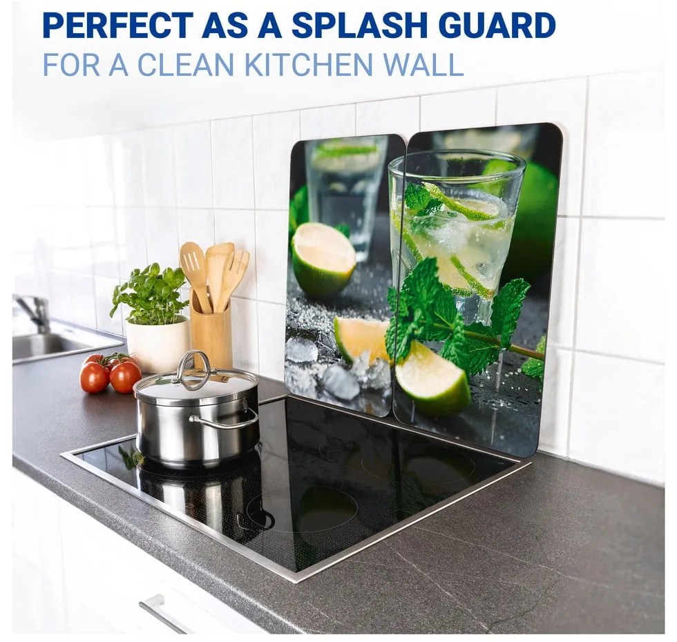 Edzett üveg tűzhely fedőlap szett 2 db-os 30x52 cm Mojitos – Wenko
