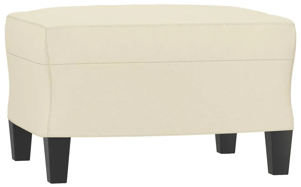 krémszínű műbőr kanapéfotel lábtartóval 60 cm