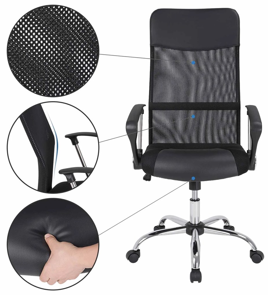 Casaria® Alabama irodai forgószék - fekete