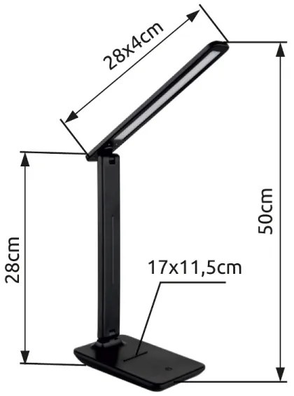 Globo 58439S - LED Dot. stm. asztali lámpa BRIGHTON LED/5W/230V fekete