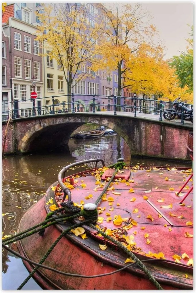 Poszterek 80x120 Rózsaszín híd Amszterdam