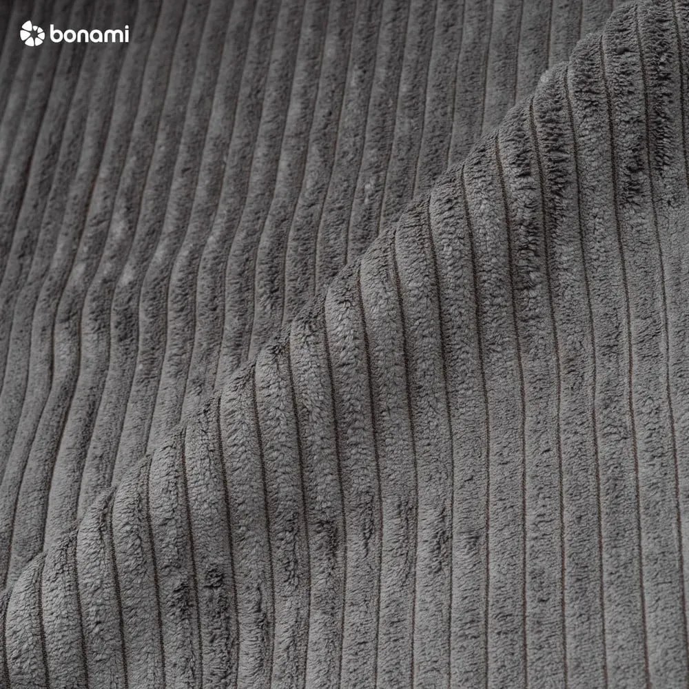 Sötétszürke kordbársony kanapé 310 cm Vanessa – Ropez