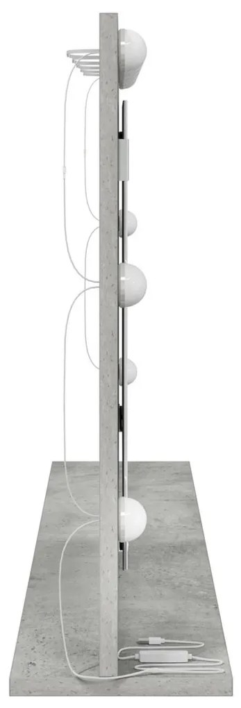 Toalett Tükör LED -es lámpákkal Beton Szürke 100 x 55 x 18 cm