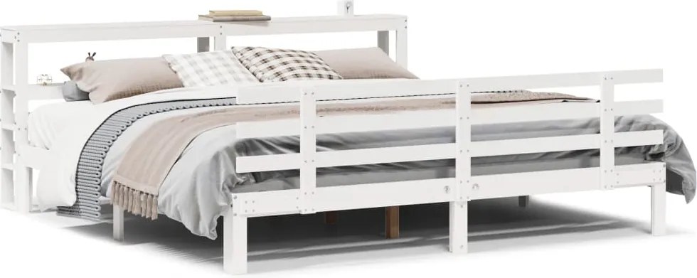 vidaXL fehér ágykeret fejtámlával matrac nélkül 200x200 cm