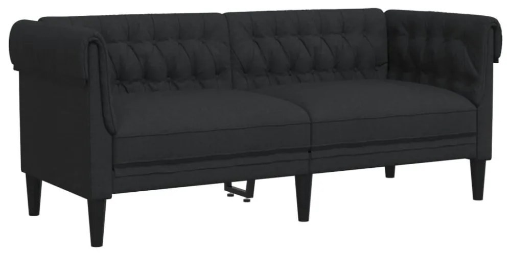 fekete 2 személyes szövet Chesterfield kanapé
