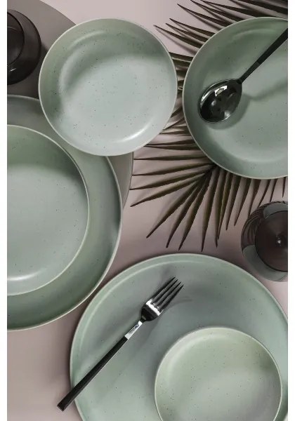 18 részes étkészlet zöld/porcelán