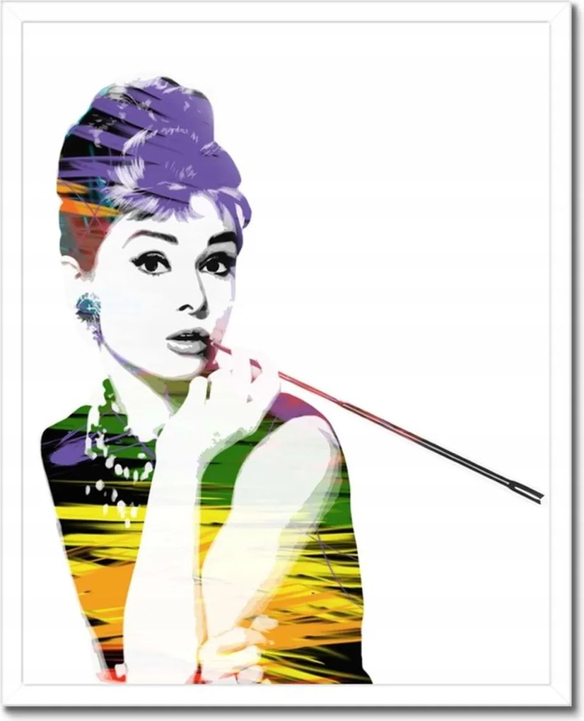Poszterek keretben 40x50 Audrey Hepburn Szivar