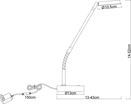 Globo 58504TN - SILVIO LED dimmelhető, érintésvezérlésű asztali lámpa, LED/6,5W/230V, matt króm