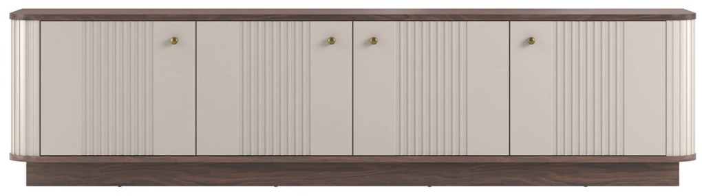 Vesper 4D TV szekrény 187 cm - kasmír / dió / arany fogantyúk