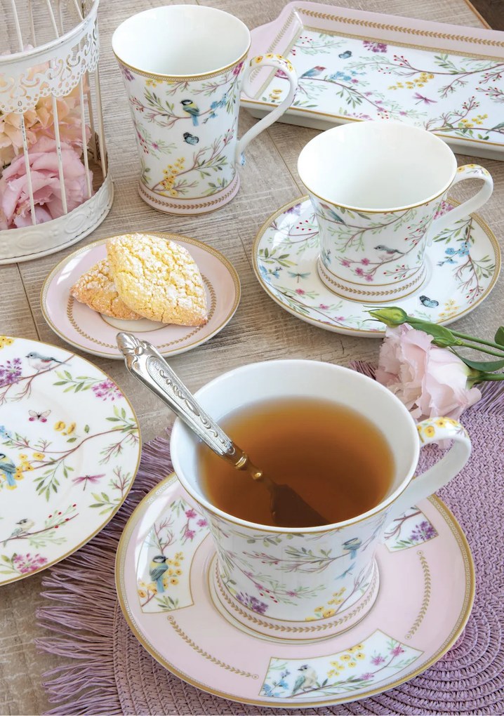 Birds Melody porcelán 2db-os kávéscsésze és csészealj 80ml díszdobozban