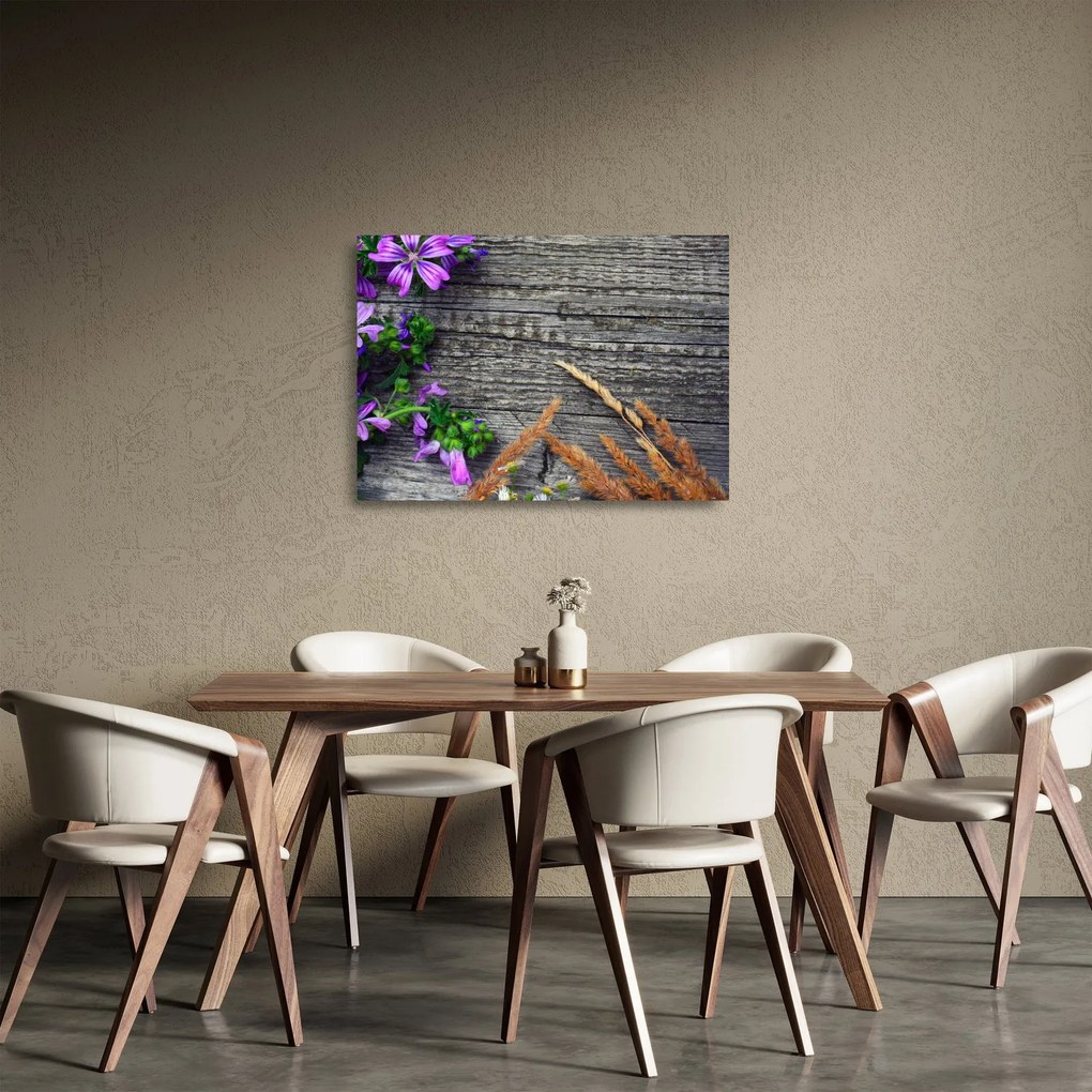 Kép - réti virágok (üvegen) (70x50 cm)