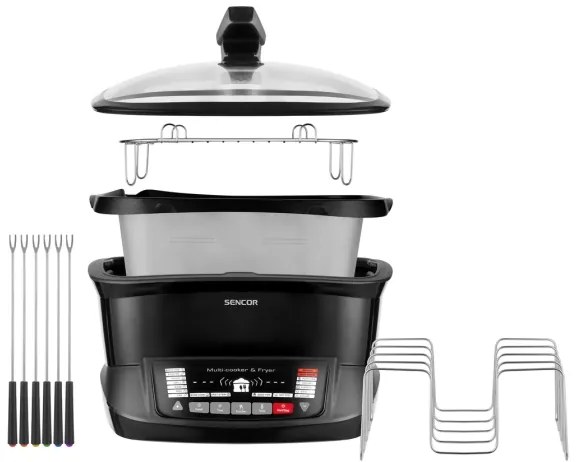 Sencor - Többfunkciós serpenyő tartozékokkal 1800W/230V 18 funkciós 4,8l