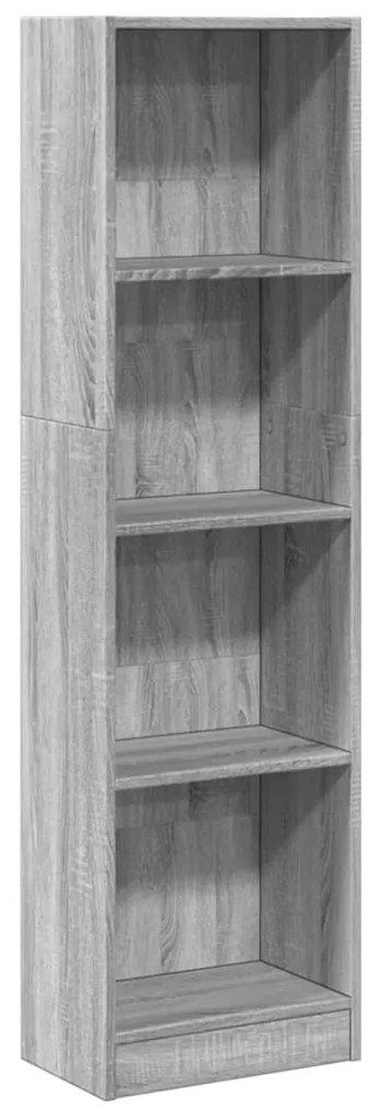 szürke sonoma színű szerelt fa könyvespolc 40 x 24 x 143 cm