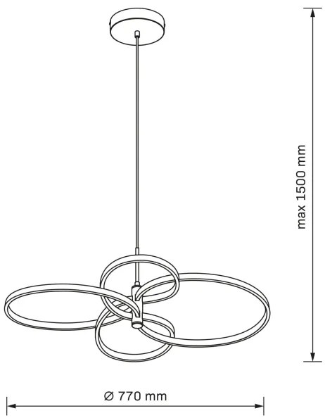 LED függeszték kábelen RIBBON LED/37W/230V 4000K fekete