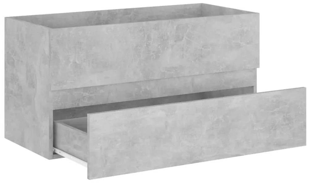 Betonszürke szerelt fa mosdószekrény 90 x 38,5 x 45 cm