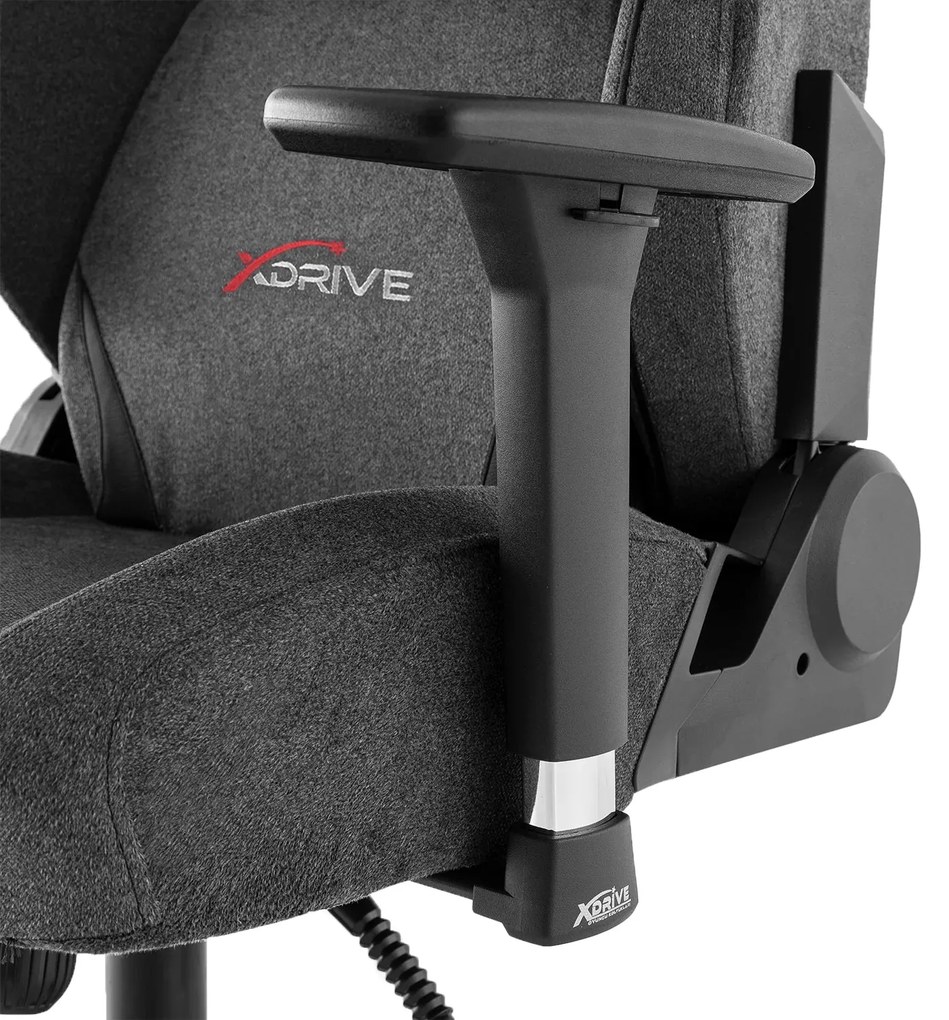 Anka Professzionális gamer szék, nyakpárna, derékpárna, 3D kartámasz, szürke szövet