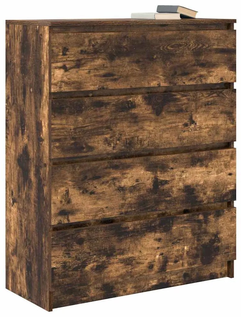 füstös tölgy színű szerelt fa tálalószekrény 80x35x99 cm