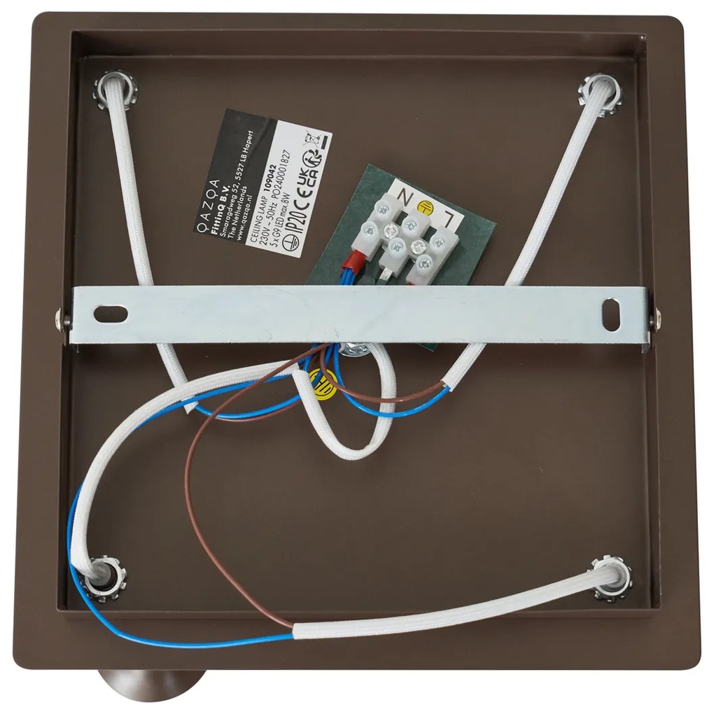 Dizájnos bronz mennyezeti lámpa bronz üveggel, 5-ös - Athén