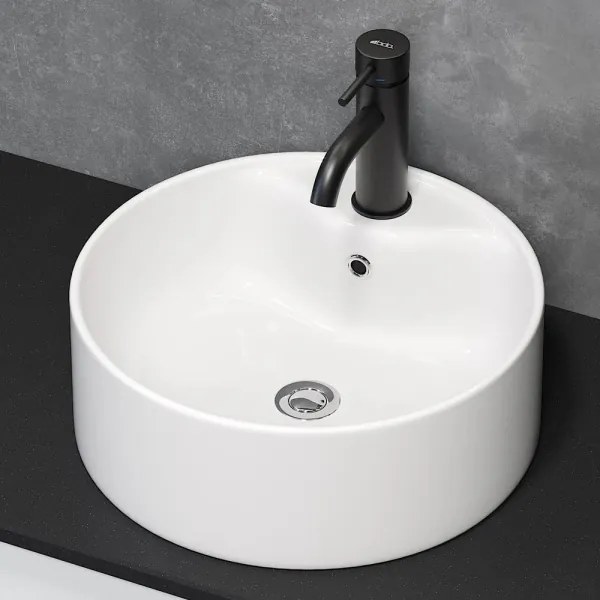 BATH DELUXE 06-038-09-11-00 - Ráépíthető mosdó VIKEDAL átm. 38 cm kerámia/fehér