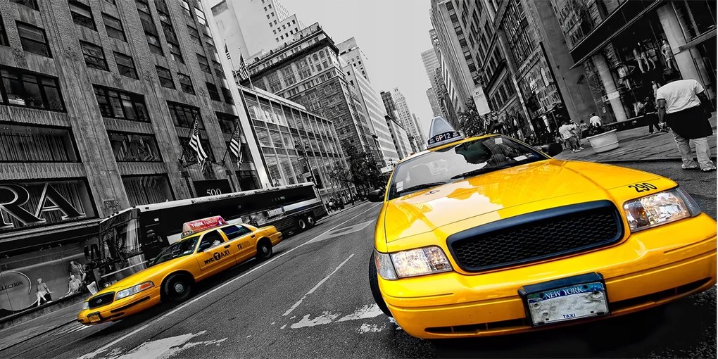 Fotó üvegkép Taxi New York 140x70