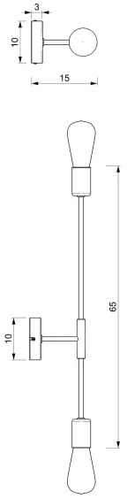 Fali lámpa FLAME 2xE27/60W/230V fekete/arany