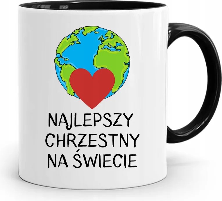 Keresztelői Bögre Fekete Ajándék fényképes nyomattal