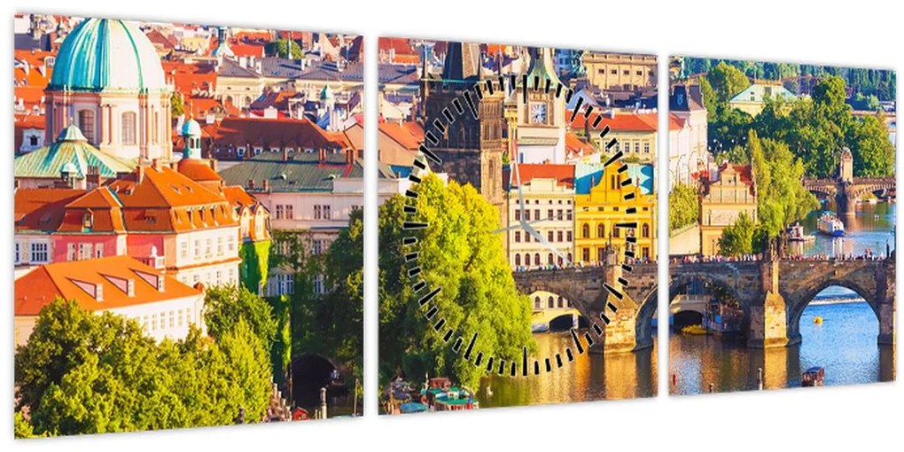 Kép - Prága (órával) (90x30 cm)