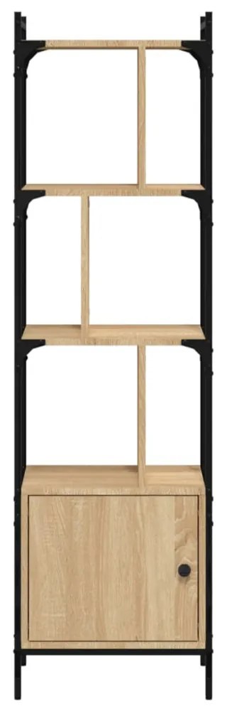sonoma tölgy szerelt fa könyvespolc ajtóval 44,5x30x154,5 cm