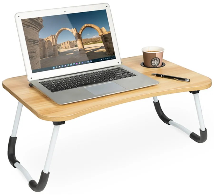 Összecsukható laptoptartó asztal, ágyhoz vagy kanapéra, 60 x 40 cm
