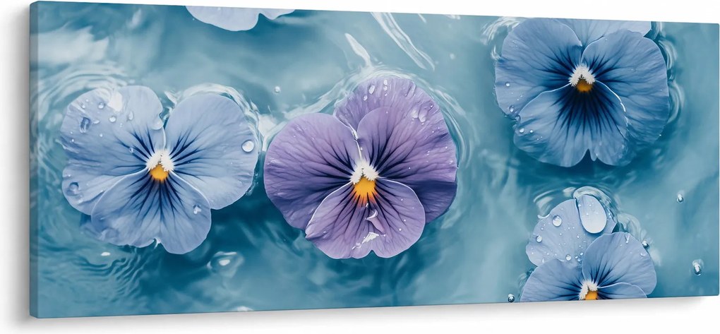 Kép - Ibolyák a vízben (120x50 cm)