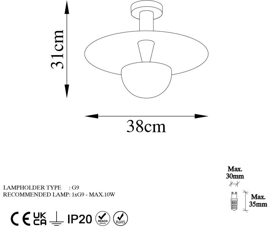 Rézszínű mennyezeti lámpa fém búrával ø 38 cm Kurt – Opviq lights