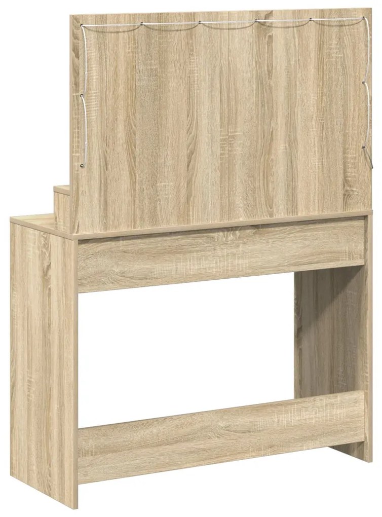 LED-es lámpás öltözködőasztal Sonoma tölgy 100x41x135 cm