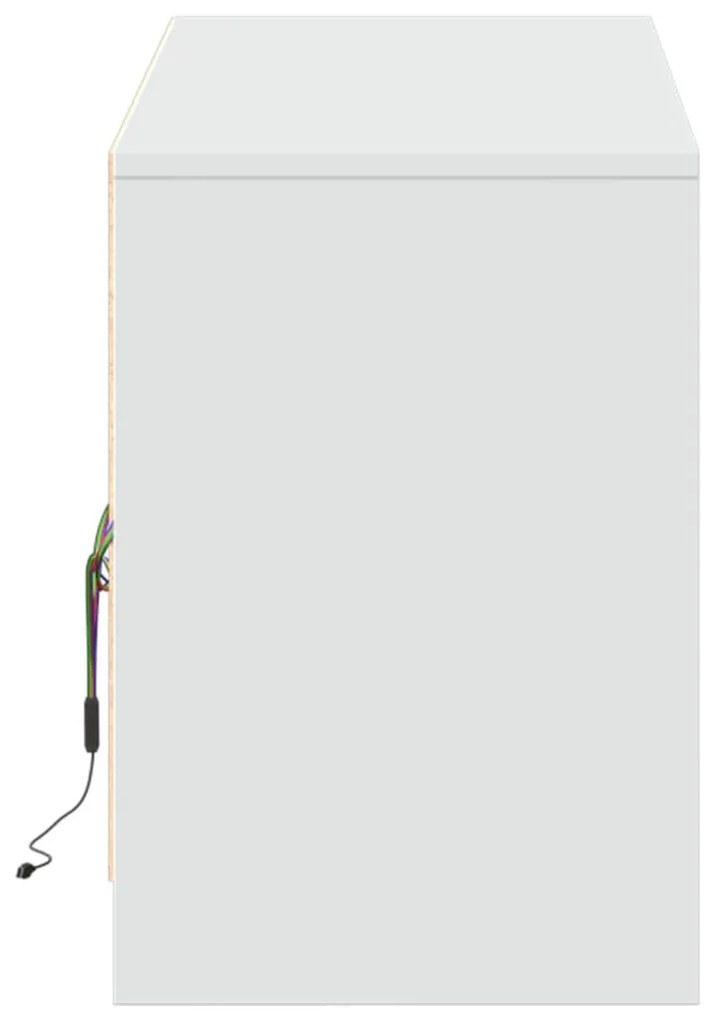 fehér szerelt fa TV-szekrény LED-ekkel 140 x 34 x 50 cm