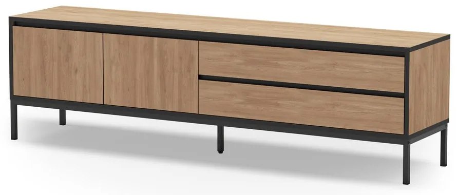 Natúr színű TV-állvány tölgyfa dekorral 180x55 cm Lorenza – Marckeric