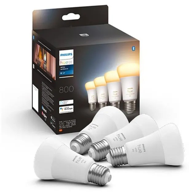 KÉSZLET 4xLED Dimmelhető izzó Philips Hue WHITE AMBIANCE E27/6W/230V 2200-6500K
