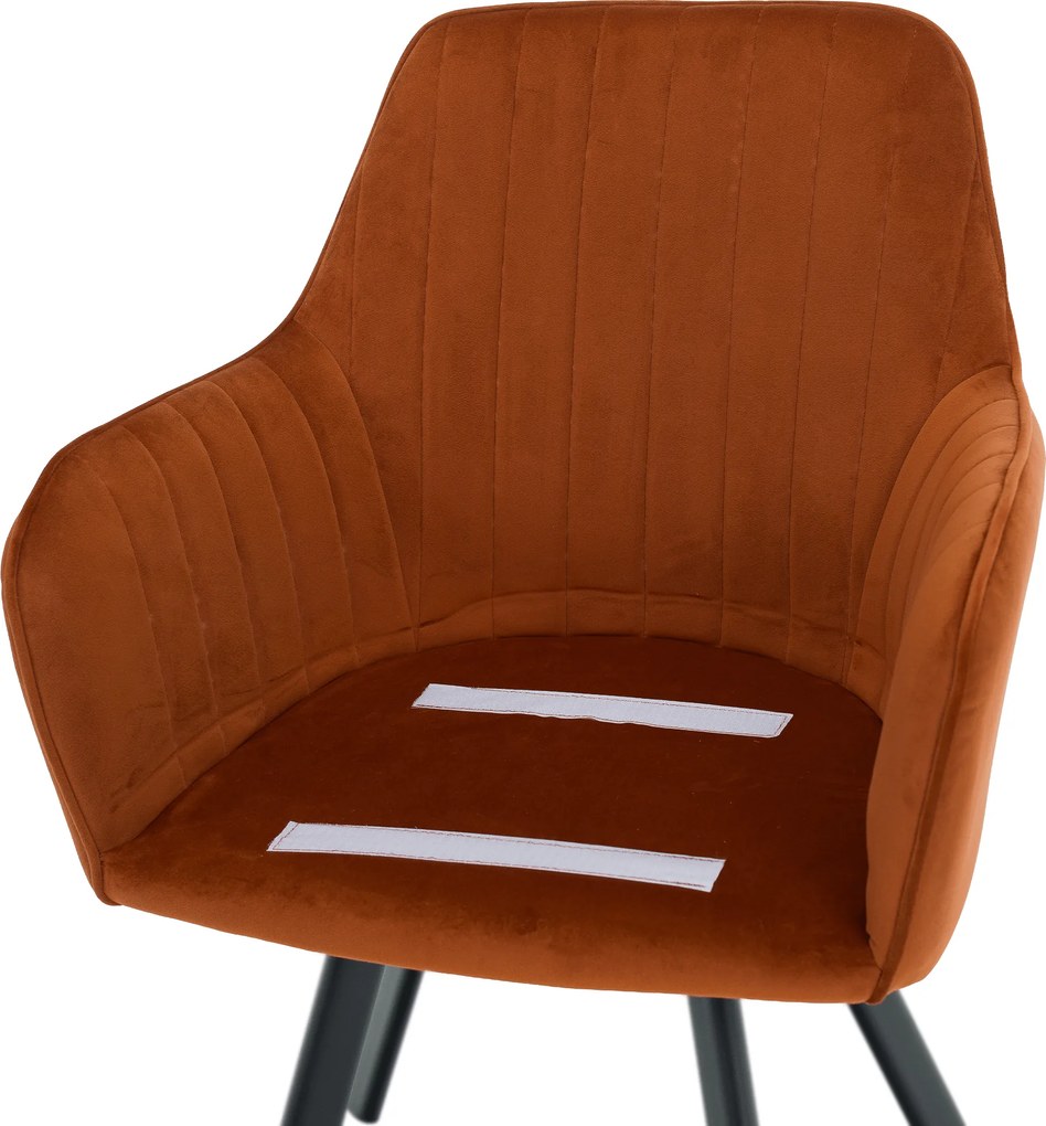 Design fotel, terrakotta Velvet szövet, AURIL