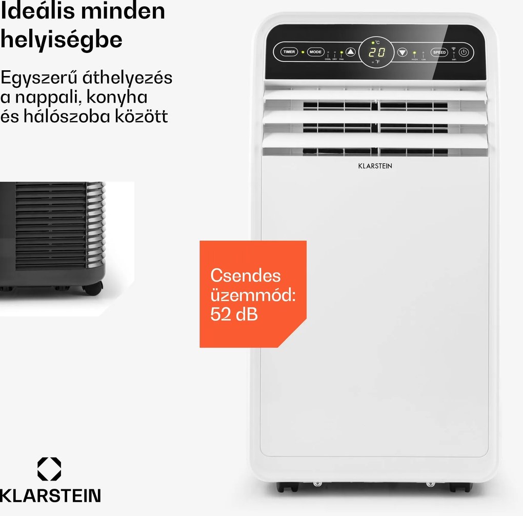 Klarstein Metrobreeze New York Smart 7k, mobil klíma, 7000 BTU / 2,1 kW, A energiaosztály, távirányító