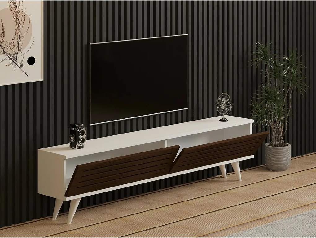Hill Walnut and White TV-asztal