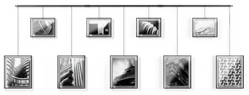 Fekete fém fali képkeret szett 9 db-os 223x77,5 cm Exhibit – Umbra