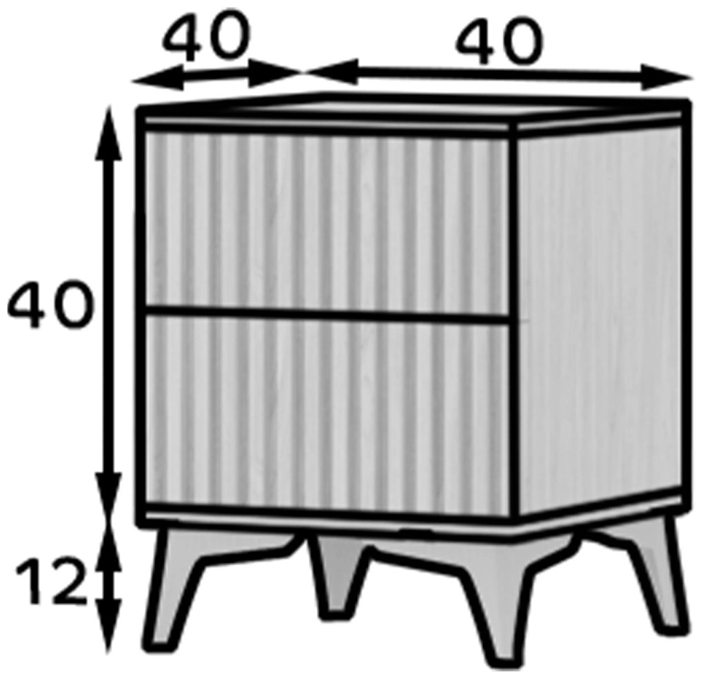 AKCIÓ Éjjeliszekrény ENTSIAN 40x40cm, artisan tölgy II. osztály