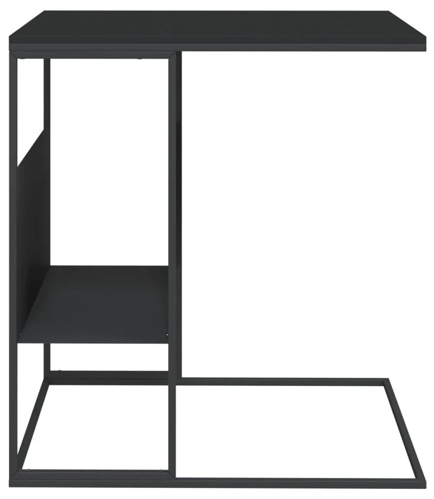Fekete szerelt fa kisasztal 55x36x59,5 cm