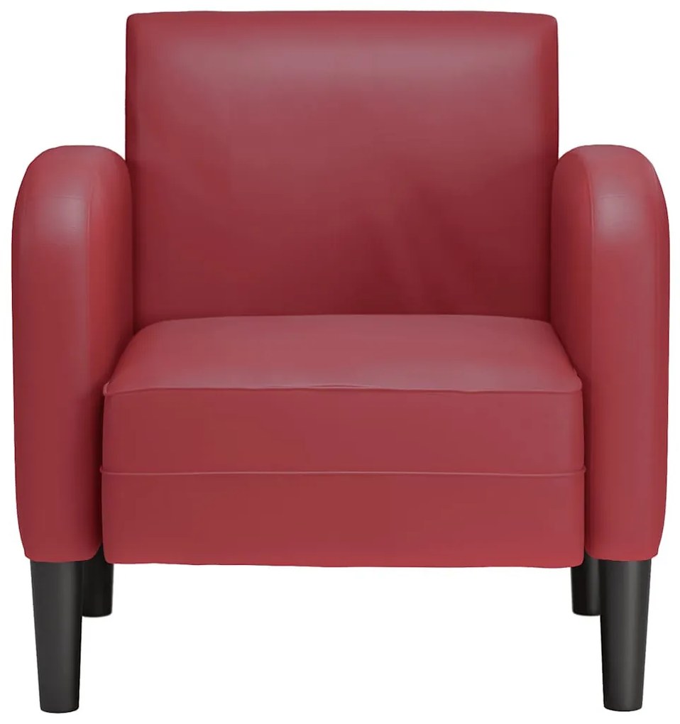 Bordó műbőr kanapé szék karfával 60 cm