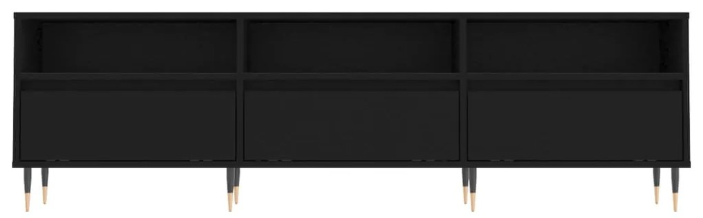 fekete szerelt fa TV-szekrény 150 x 30 x 44,5 cm