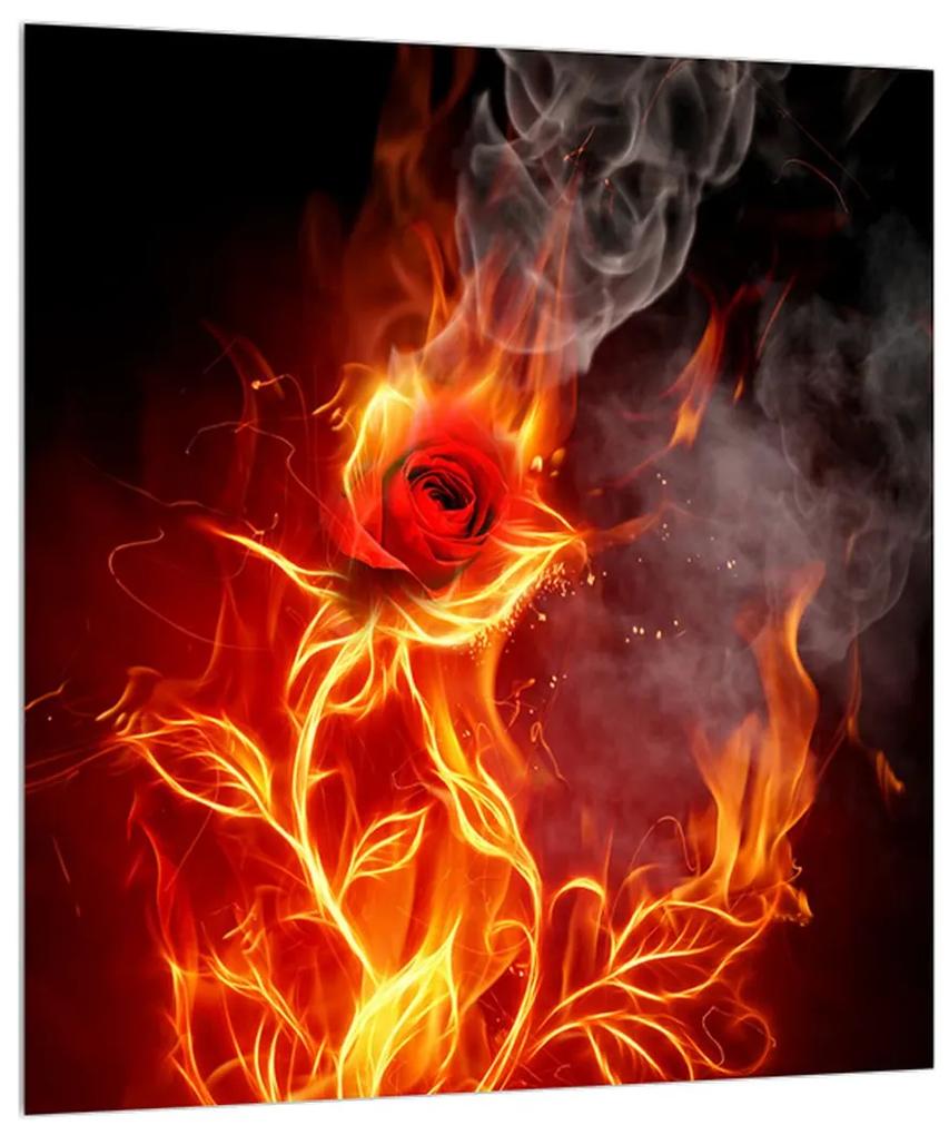Lángoló rózsa képe (30x30 cm)