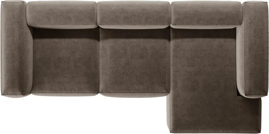 Barna sarokkanapé (jobb oldali-heverő résszel) Bergamo – Cosmopolitan Design