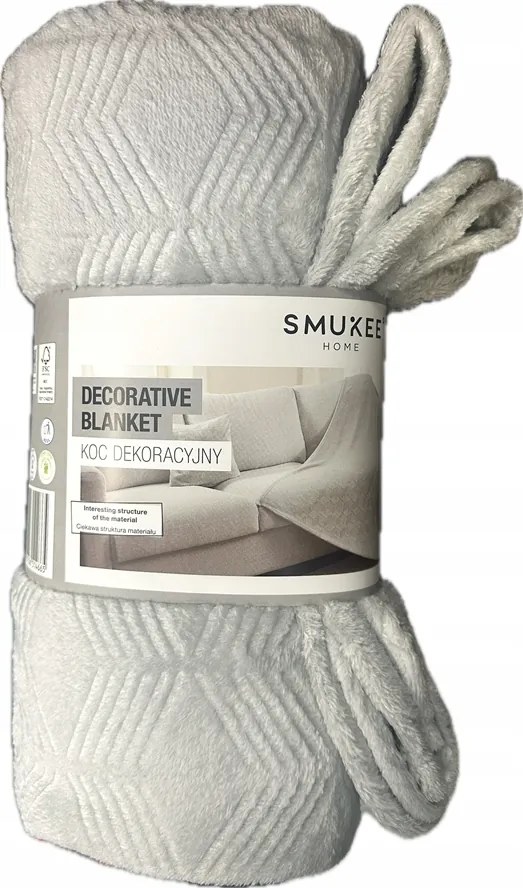 Takaró Smukee dekoratív dombornyomott mintás 150x200cm hamuszürke világos szürke 665