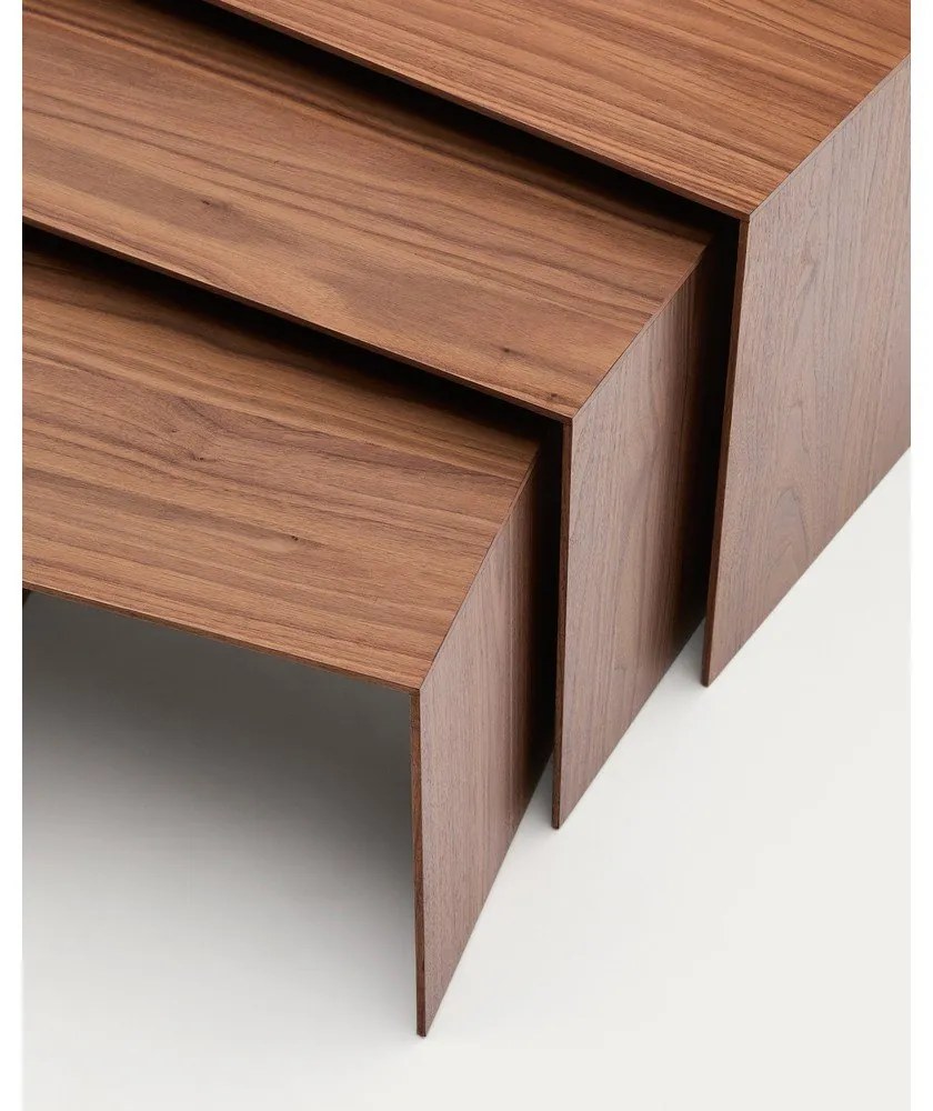 Tárolóasztal szett diófa dekorral 3 db-os 40x60 cm Litto – Kave Home