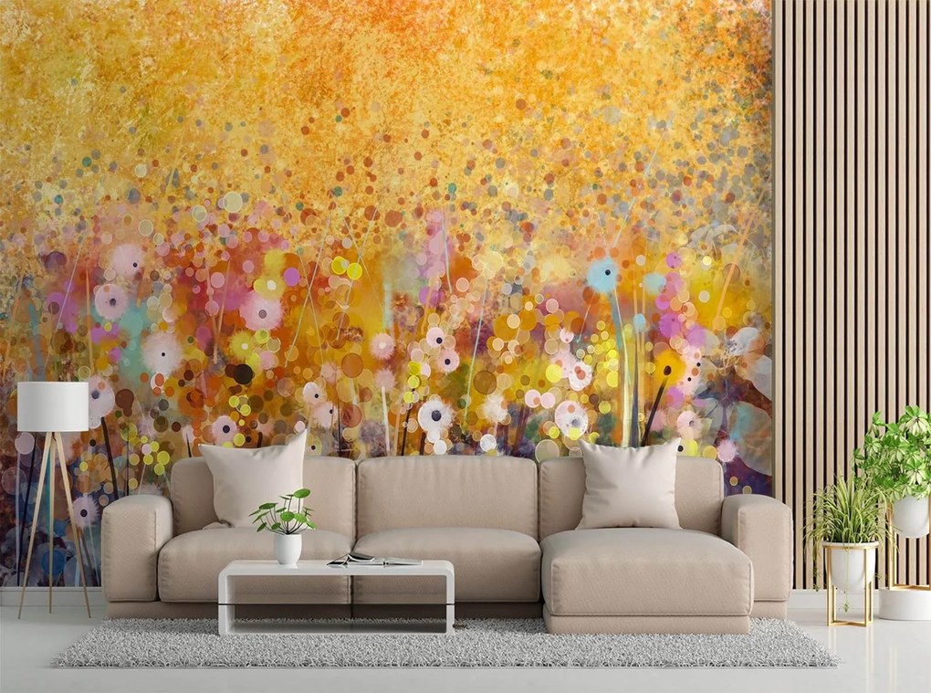 Gario Fotótapéta Rét virágokkal, színes absztrakció Anyag: Vlies, Méret: 100 x 70 cm