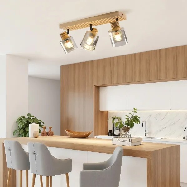 Brilagi - HYGGE irányítható spotlámpa 3xE14/15W/230V fa/füstszínű