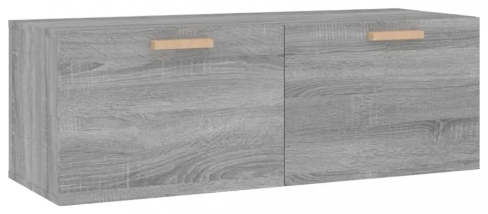 szürke sonoma színű szerelt fa faliszekrény 100 x 36,5 x 35 cm